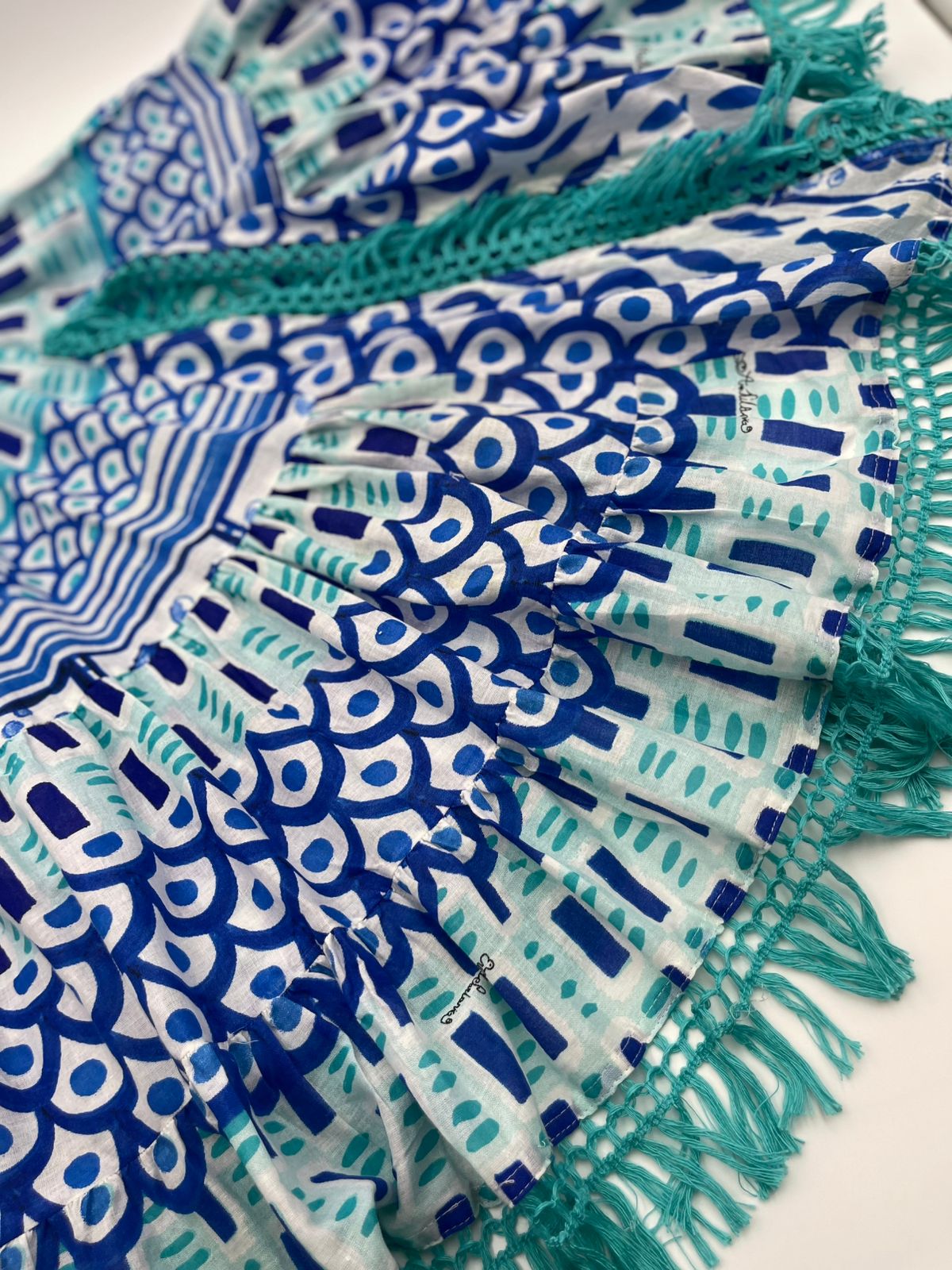 Mediterranean Boho Midi Dress