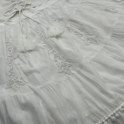 White Smocked Maxi Dress