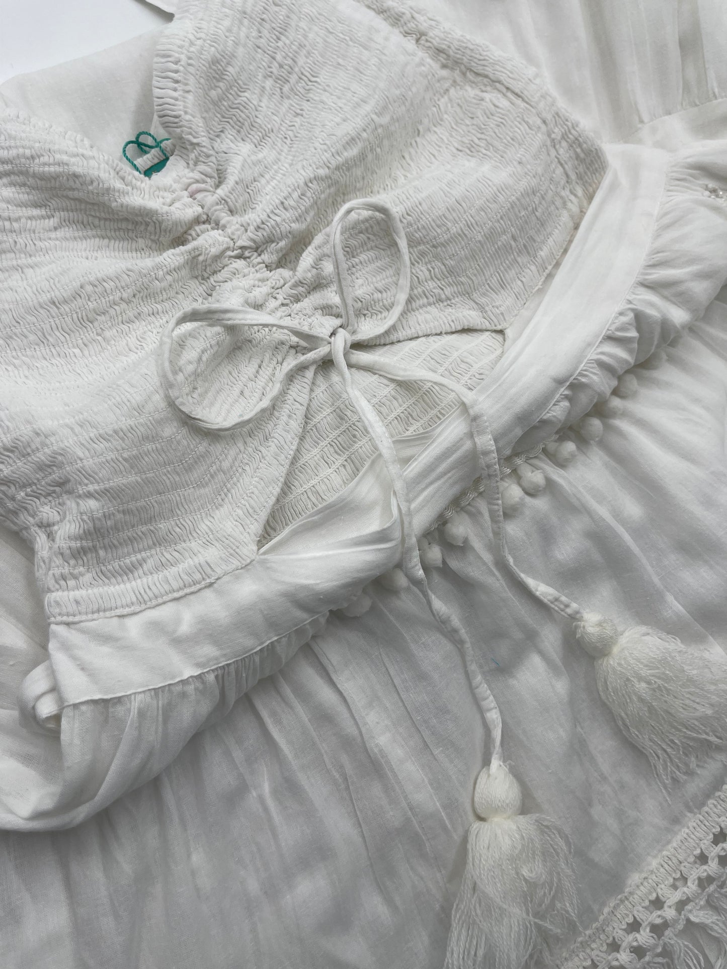 White Smocked Maxi Dress