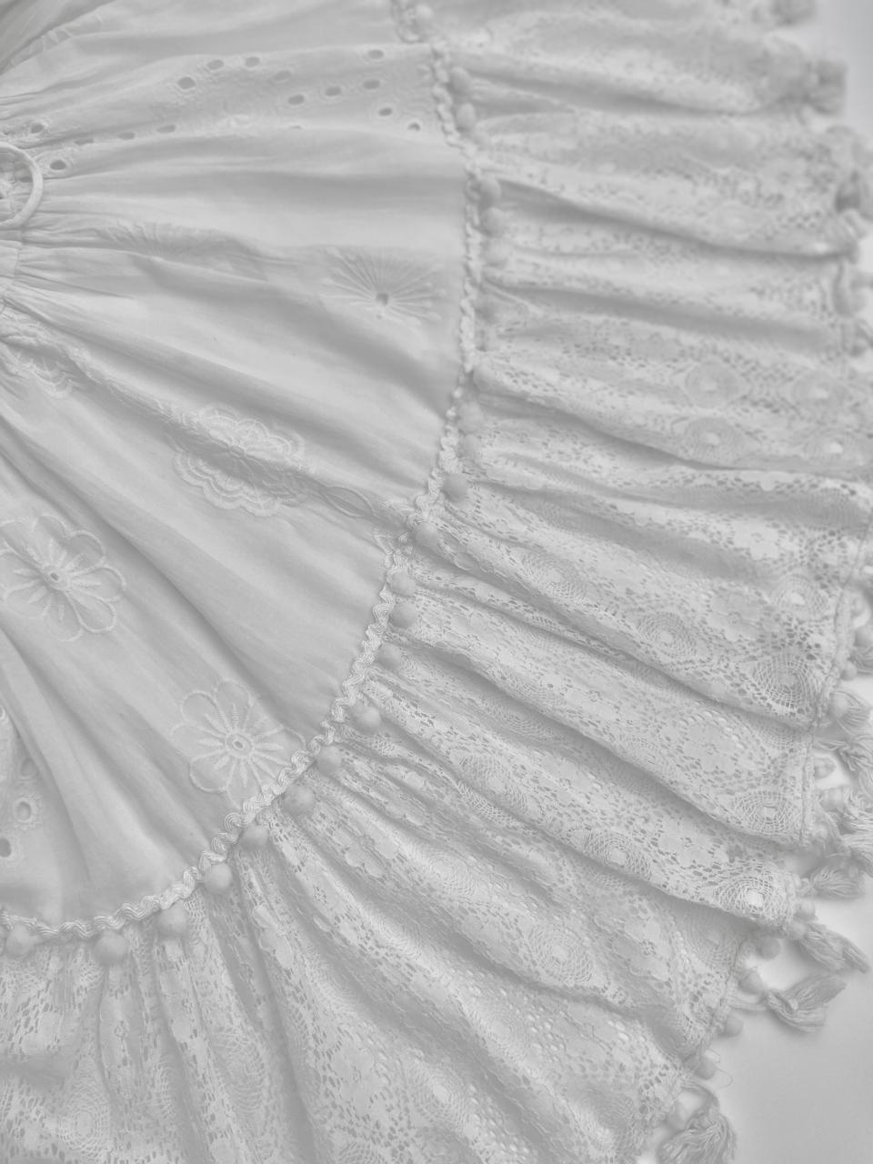 White Cotton & Lace Mini Dress