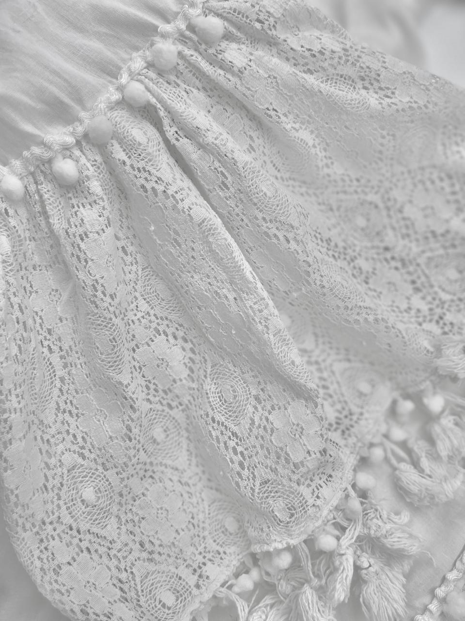 White Cotton & Lace Mini Dress