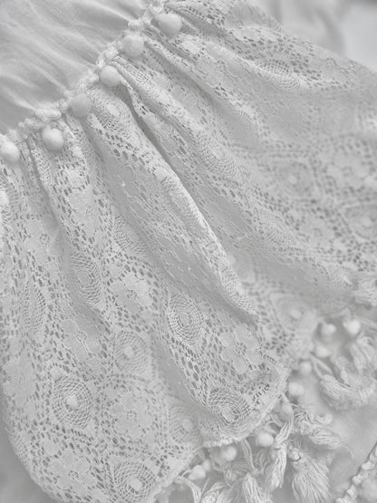 White Cotton & Lace Mini Dress