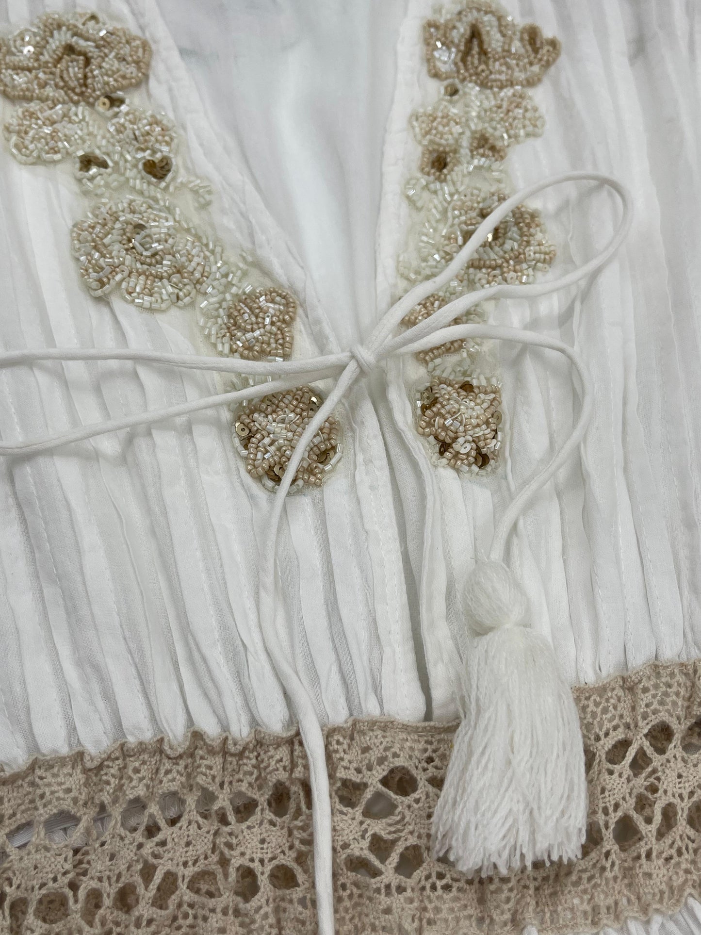 White Embroidered Boho Mini Dress