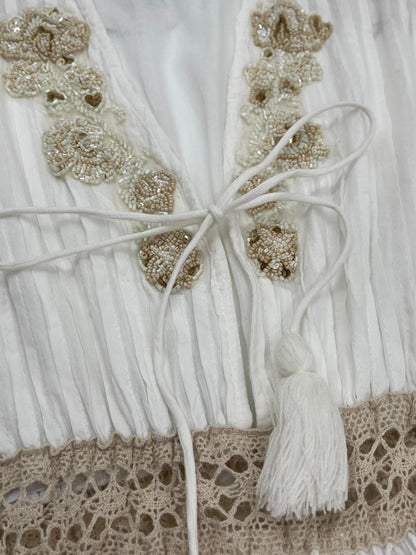 White Embroidered Boho Mini Dress