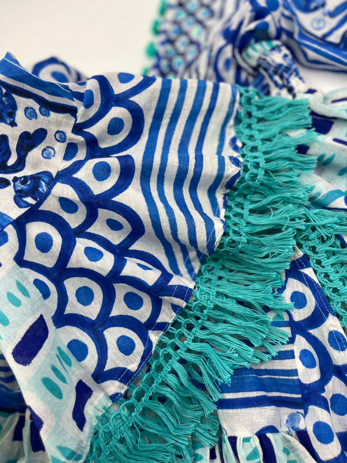 Mediterranean Boho Midi Dress