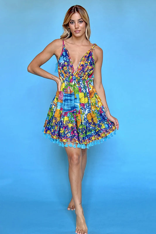 Amalfi Mediterranean Mini Dress
