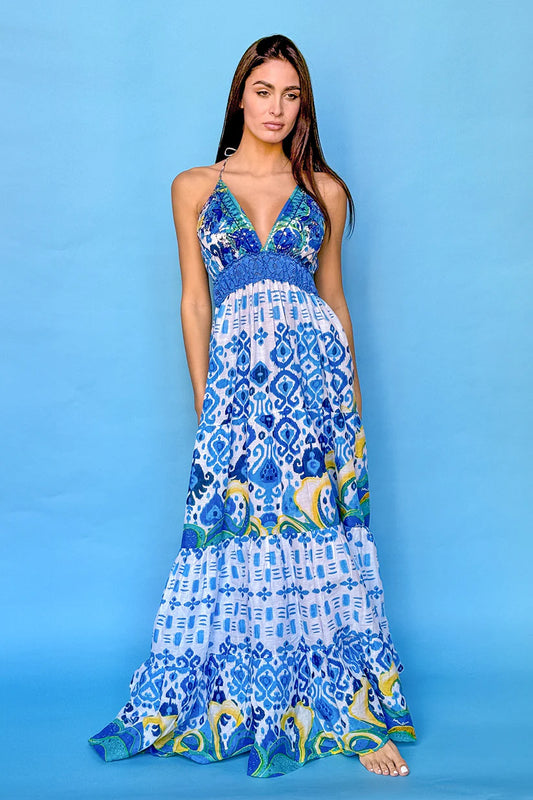 Long dress with open back