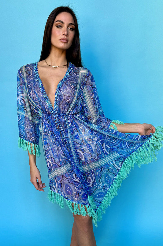Dress open at the front